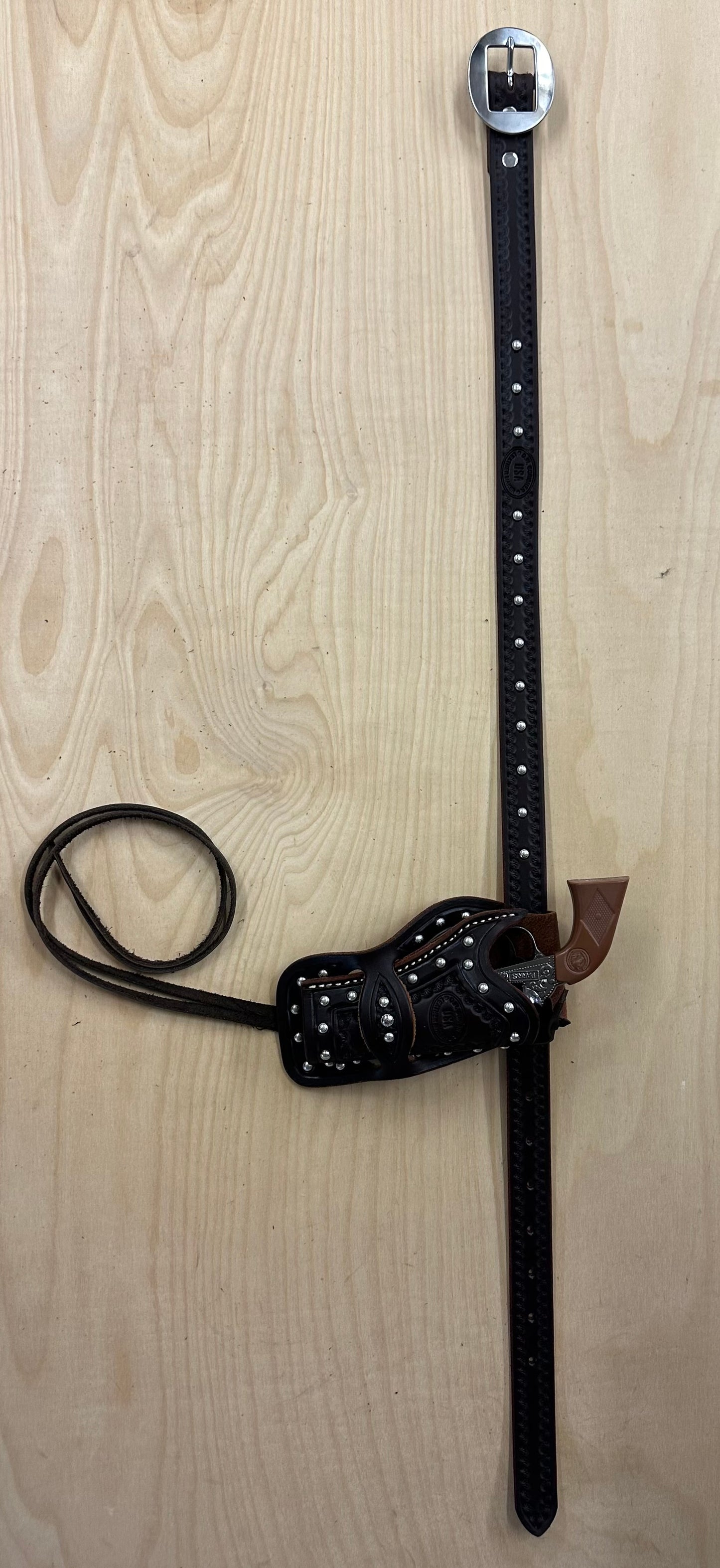 Fancy Small Single Cap Gun Rig with Leather Gun Holster and Belt