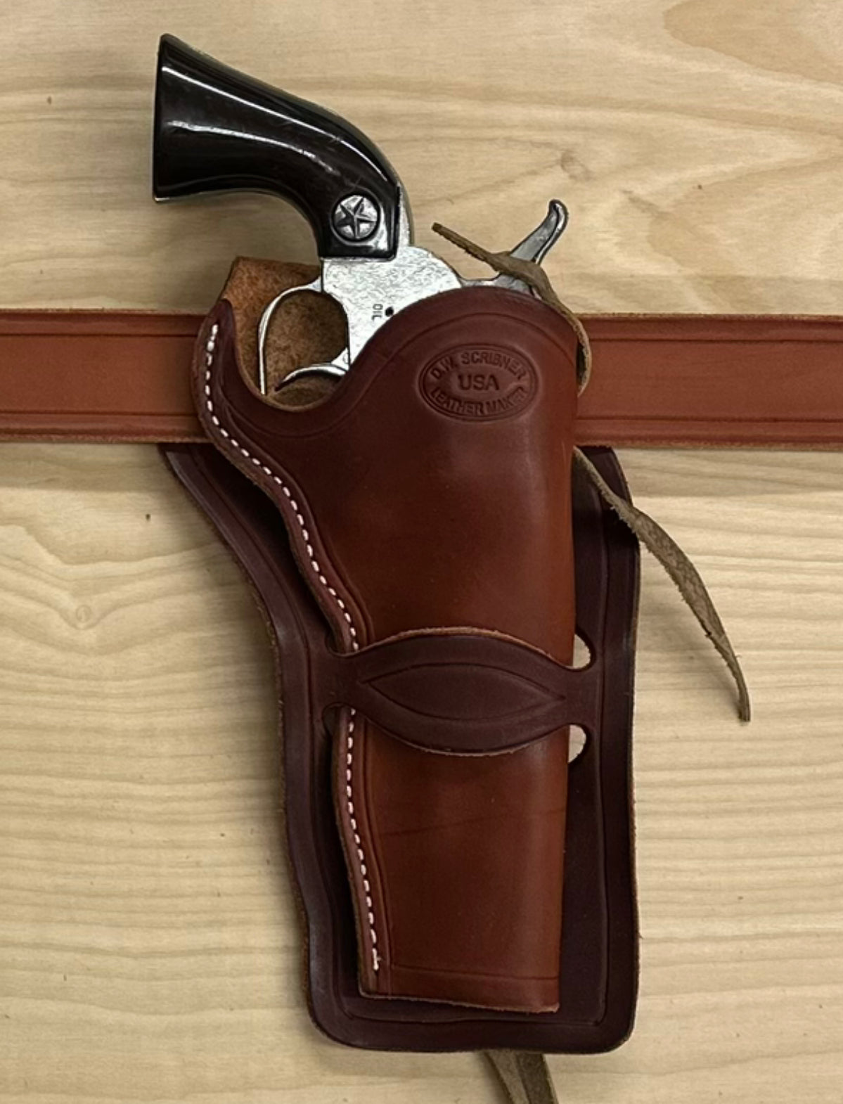 Large Double Rig Cap Gun and Leather Belt with Holsters