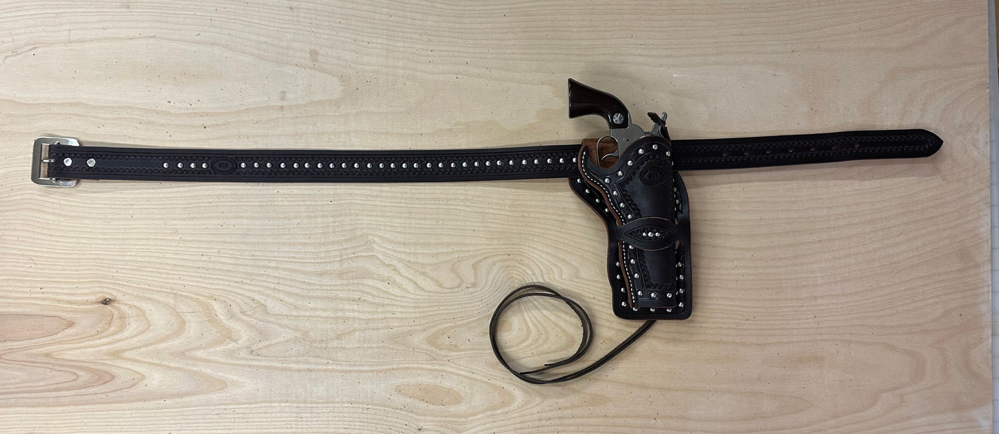 Fancy Large Single Cap Gun and Belt with Holster