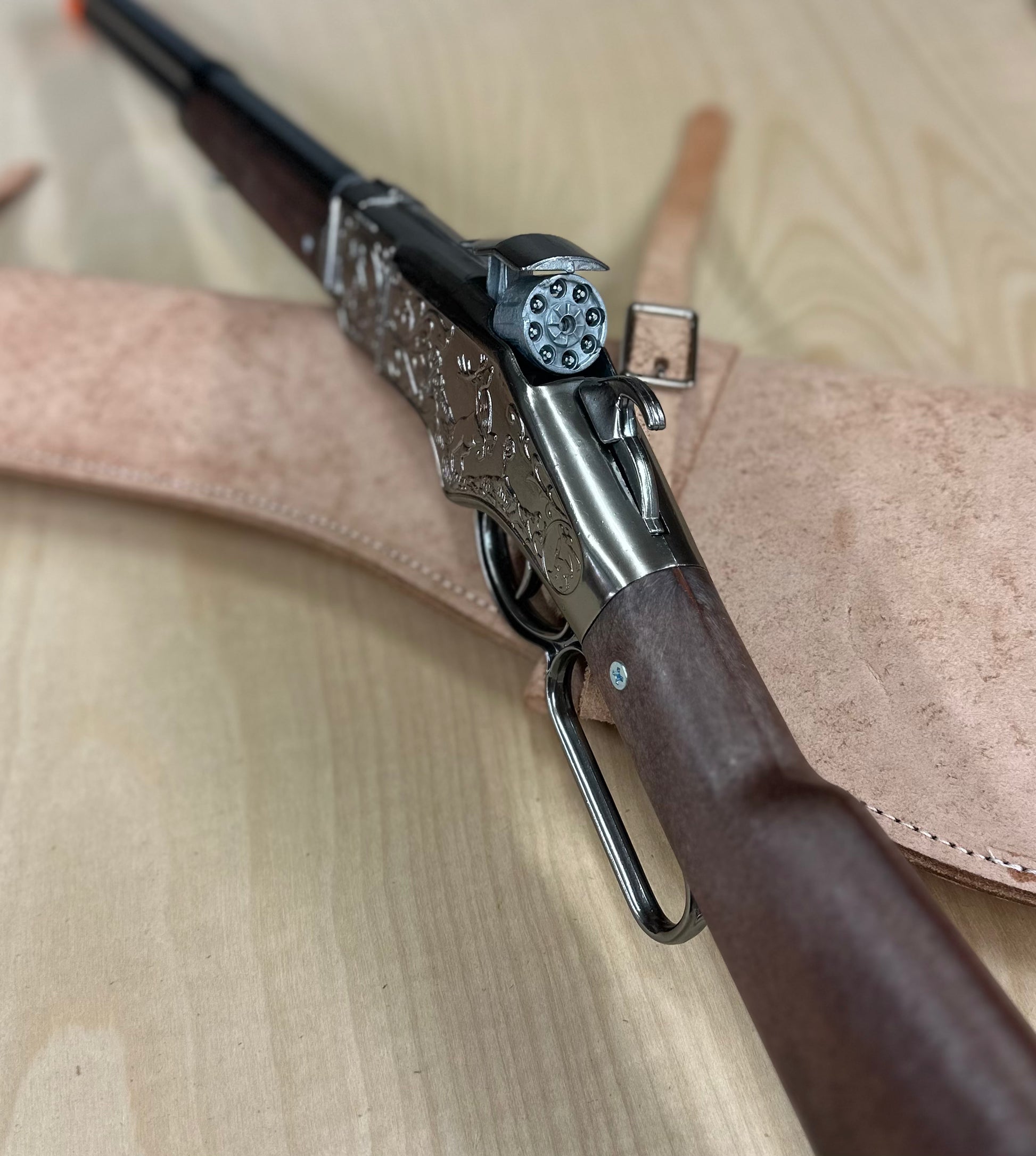 Cap Gun Assault Rifle Set 8 Shot Cap Gun Rifle with Scabbard – Dwleathermaker